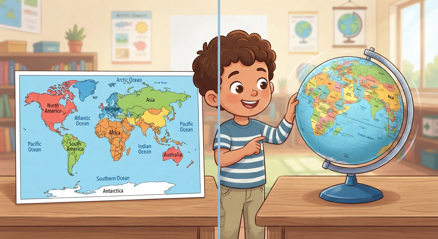 Geography. The student uses simple geographic tools, including maps and globes video lesson thumbnail