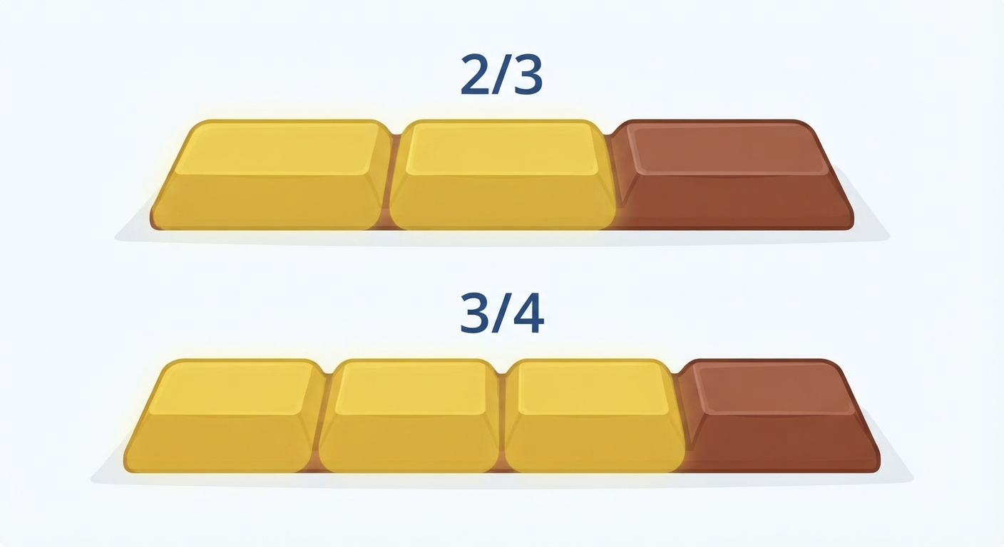 Compare two fractions with different numerators and different denominators and represent the comparison using the symbols >, =, or < video lesson thumbnail