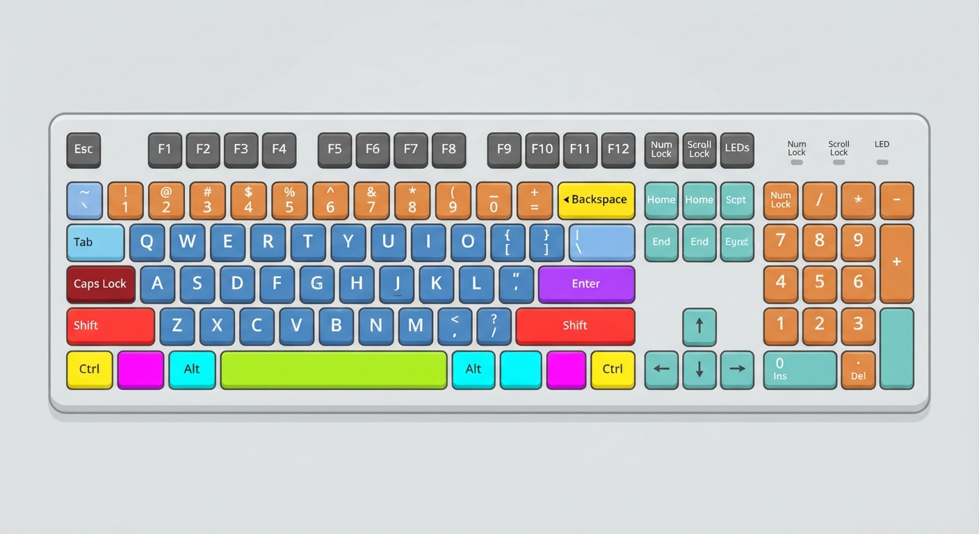 Identify, locate, and practice using keys on the keyboard, including upper- and lower-case letters, numbers, and special keys such as space bar, shift, and backspace. Source: The video lesson thumbnail