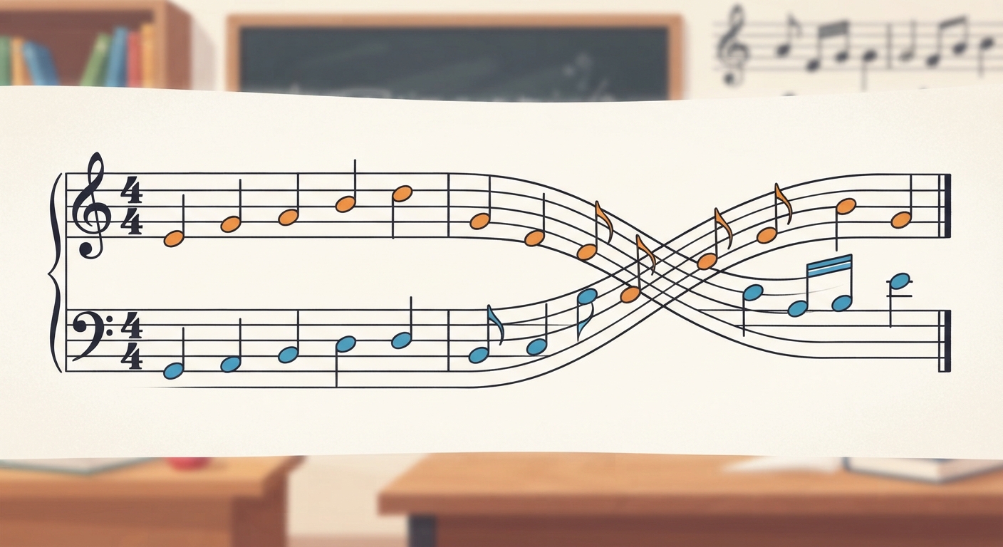 Perform simple two-part music, including rhythmic and melodic ostinati, rounds, partner songs, and counter melodies video lesson thumbnail