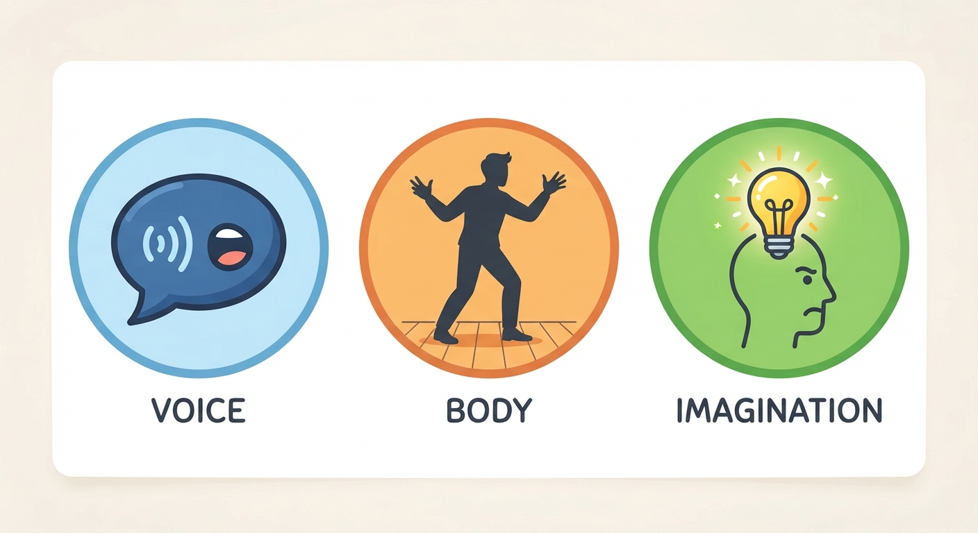 Create movements and portray a character using dialogue appropriately video lesson thumbnail