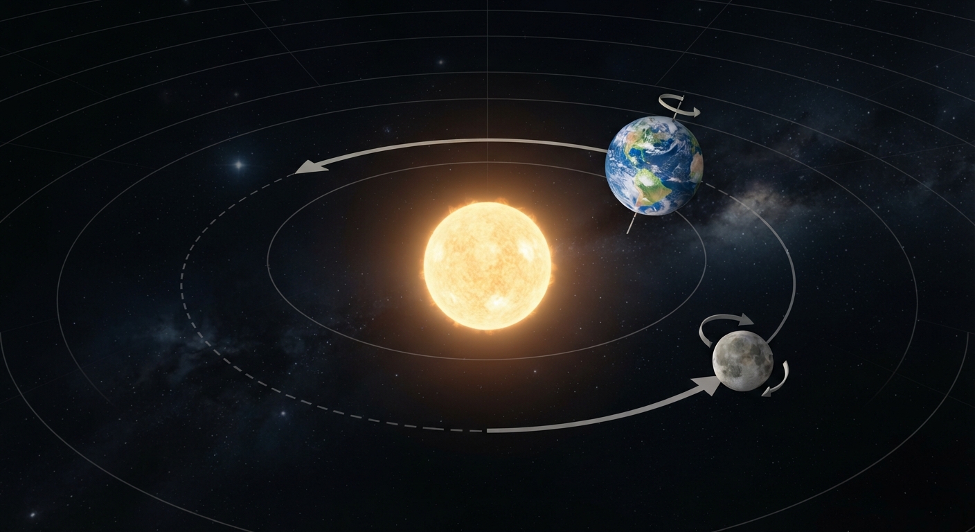 Earth-sun-moon system to describe the cyclic patterns of lunar phases, eclipses of the sun and moon, and seasons video lesson thumbnail