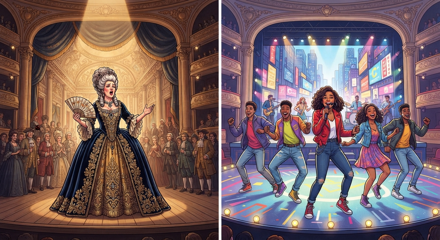 Compare and contrast musical styles and genres such as cantata, opera, zydeco, motet, hip-hop, symphony, anthem, march, beats, musical theatre, gospel jazz, and spirituals video lesson thumbnail